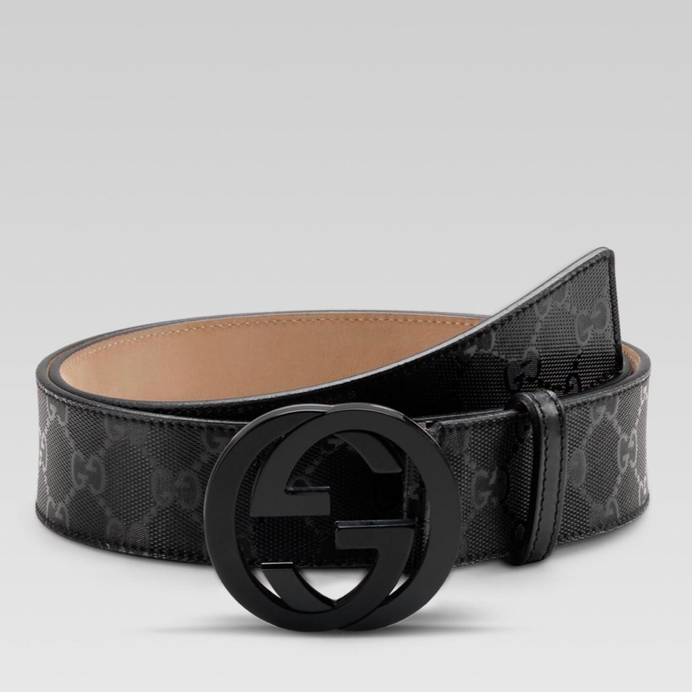 Men’s Black Leather Gucci Belt $230 W/ dust bag